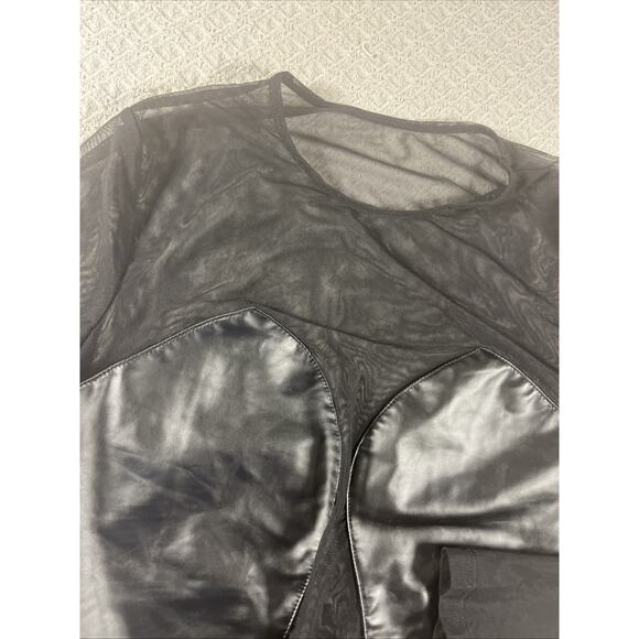 SHEIN SXY Women's Small Long Sleeve Snap Leotard - Black sexy top club - Picture 3 of 13